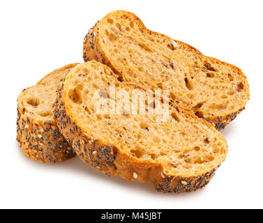 Baguette affettata percorso isolato Foto Stock