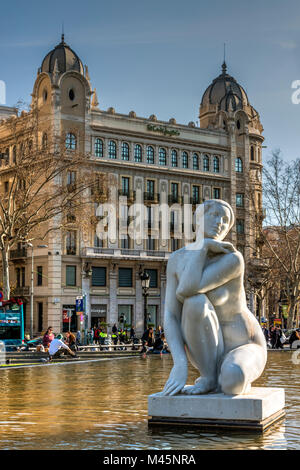 Plaza Catalunya, Barcelona, Catalogna, Spagna Foto Stock