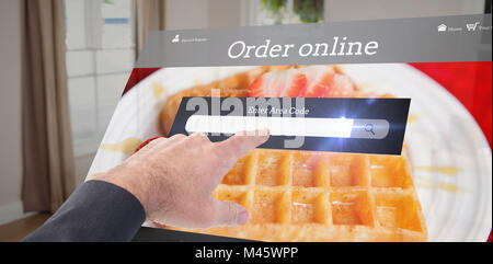 Immagine composita di imprenditore puntando con il suo dito Foto Stock