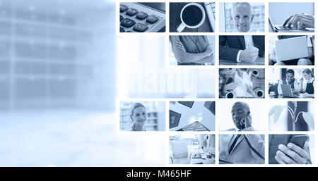 Immagine composita di impianto sulla scrivania in ufficio Foto Stock