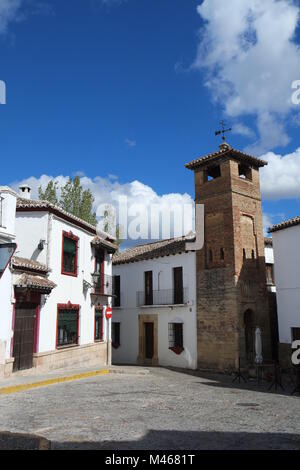 Il minareto di San Sebastian in Ronda, Andalusia Foto Stock