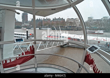 London Eye interno cabina Foto Stock