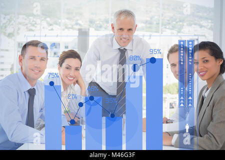 Immagine composita di percentuali di rappresentazione grafica Foto Stock