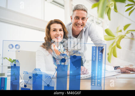 Immagine composita di percentuali di rappresentazione grafica Foto Stock