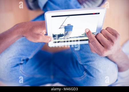 Immagine composita del giocatore di golf in un colpo Foto Stock