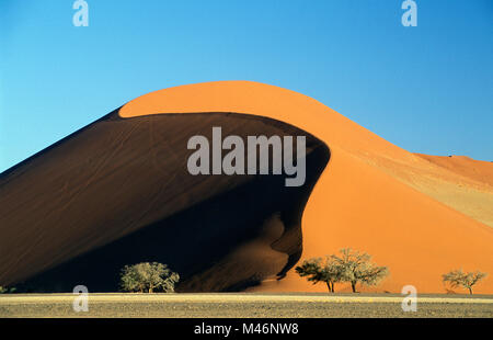 La Namibia. Deserto del Namib. Sossusvlei. Dune di sabbia numero 45. Foto Stock