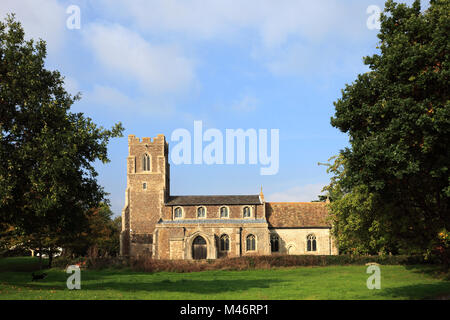 Vista estiva di St Mary Magdalene Church, Hilton village; Cambridgeshire; East Anglia; Inghilterra; Regno Unito Foto Stock