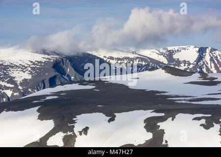 Nuvoloso umore, Kebnekaise montagne, Lapponia, Svezia Foto Stock