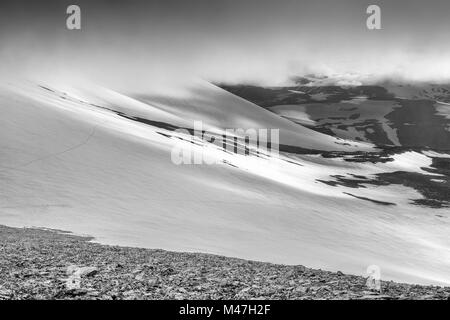 Nuvoloso umore, Kebnekaise montagne, Lapponia, Svezia Foto Stock