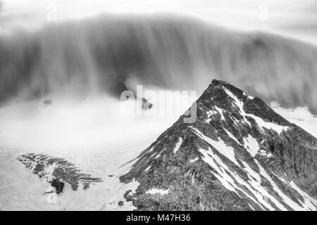 Nuvoloso umore, Kebnekaise montagne, Lapponia, Svezia Foto Stock