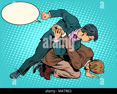 Gli uomini imprenditori combattimenti Foto Stock