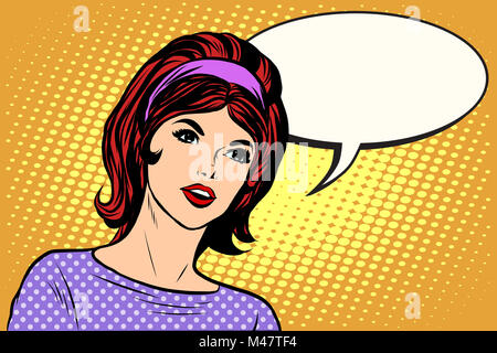 Interrogazione retrò ragazza Foto Stock