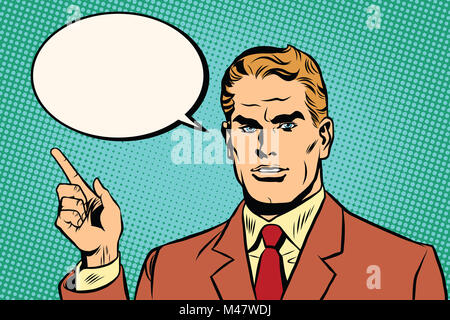 Maschio di dito indice pop art retrò Foto Stock