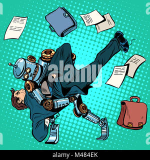 Combattimenti robot e umani, intelligenza artificiale, nuovo technolog Foto Stock