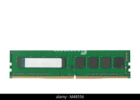 Ram 4 GB di memoria DDR4 moduli di memoria isolato su sfondo bianco, componente principale del computer desktop. Foto Stock
