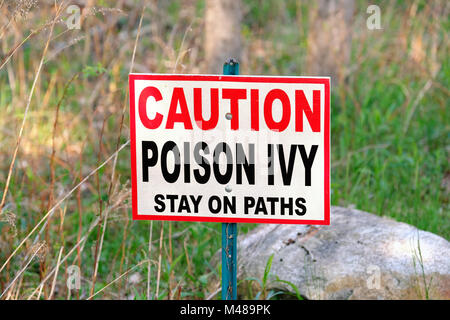 Poison Ivy cartello di avviso Foto Stock