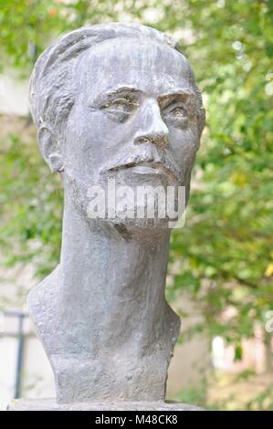 Busto di Otto Lilienthal a Anklam Mar Baltico Germania Foto Stock