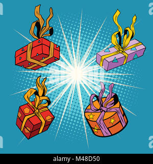 Impostare caselle con doni Foto Stock