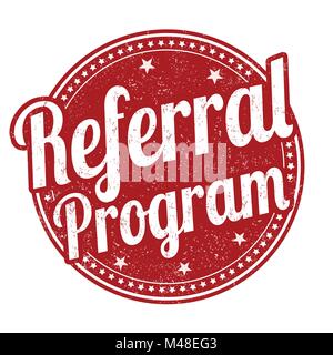 Programma Referral grunge timbro di gomma su sfondo bianco, illustrazione vettoriale Illustrazione Vettoriale