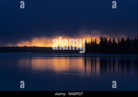 Atmosfera serale presso il lago Astotin / Elk Island National Park Foto Stock