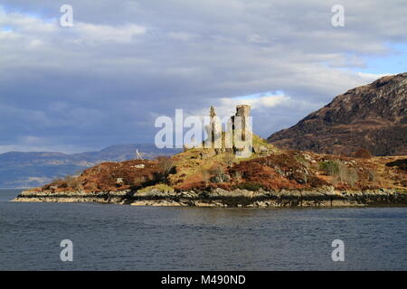 Castello Castello di calotta, Highlands occidentali della Scozia Foto Stock