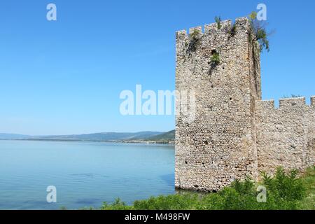 Golubac fortezza sul fiume Danubio in Branicevo, regione di Serbia Foto Stock