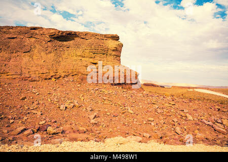 Makhtesh Ramon cratere nel deserto del Negev, Israele Foto Stock