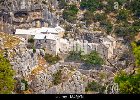 Pustinja Blaca deserto di pietra hermitage sull'isola di Brac Foto Stock