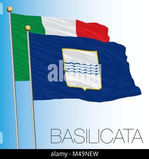 Basilicata bandiera regionale, Repubblica italiana, Italia, Unione Europea Illustrazione Vettoriale