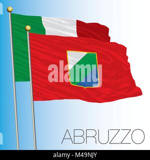 Abruzzo bandiera regionale, Repubblica italiana, Italia, Unione Europea Illustrazione Vettoriale