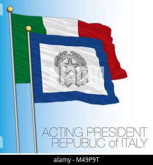 Il presidente del Senato bandiera, Repubblica italiana, Italia Illustrazione Vettoriale
