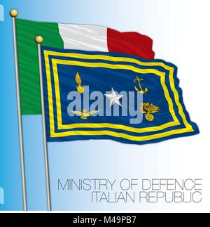 Repubblica italiana, Ministero della difesa bandiera, Italia Illustrazione Vettoriale