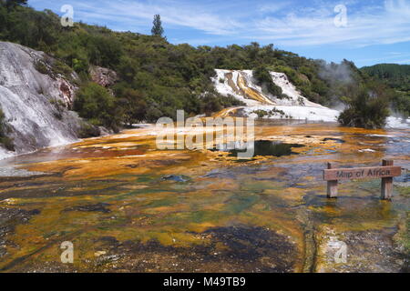 Area termale Orakei Korako,Taupo zona vulcanica,Nuova Zelanda Foto Stock