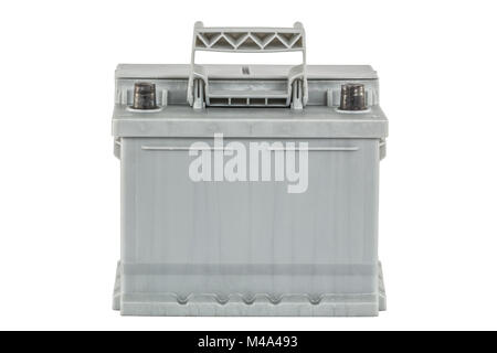 Automotive batteria ricaricabile, isolato su sfondo bianco Foto Stock