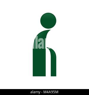 Abstract Anziano figura umana simbolo Vector Graphic Logo Design Illustrazione Vettoriale