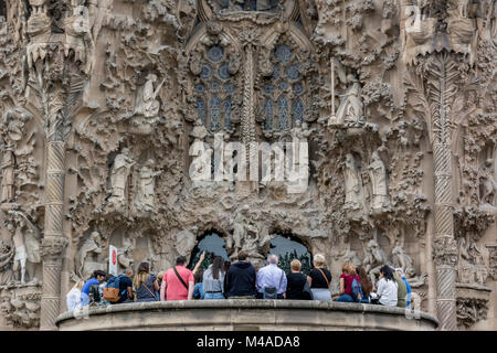 Barcellona, die Kathedrale la Sagrada Familia von A. Gaudi Foto Stock