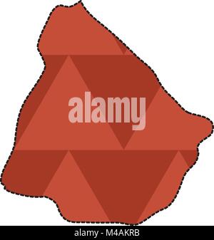 La linea tratteggiata mappa di Uruguay Illustrazione Vettoriale