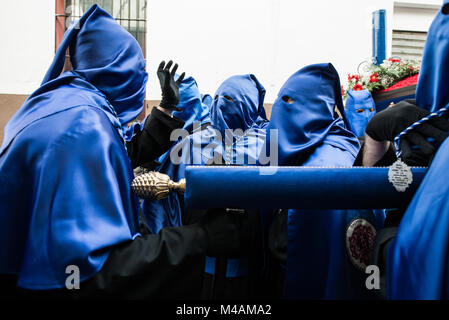 Illustre Confraternita Penitenziale e la fraternità dei Penitenti di nostro Signore Gesù della scadenza del Arguijuela e nostra Madre e Signora di grazia e di speranza in Cáceres. Foto Stock