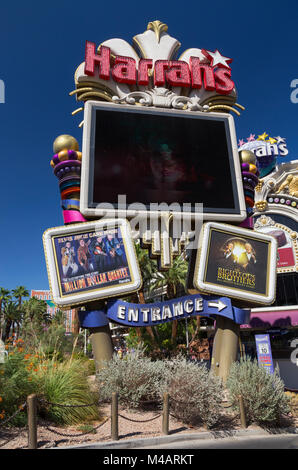 Harrah's Hotel e Casino ingresso, Las Vegas, Nevada Foto Stock