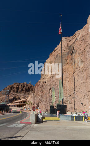 La dedizione monumento alla Diga di Hoover, Nevada, STATI UNITI D'AMERICA Foto Stock