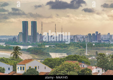 Vista aerea di Olinda e Recife, Pernambuco Brasile Foto Stock