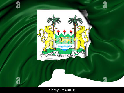 3D Standard Presidente della Sierra Leone. Close up. Foto Stock