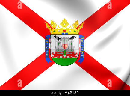 3D Bandiera di Vitoria-Gasteiz, Paese Basco. Foto Stock
