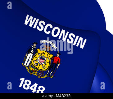 Bandiera del Wisconsin, USA. Foto Stock