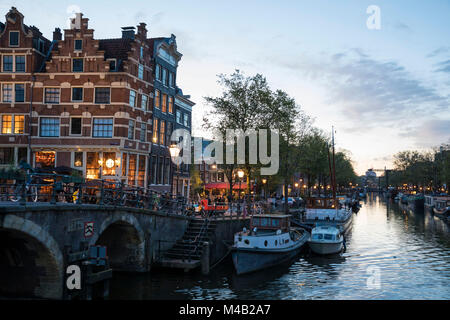 I Paesi Bassi,Olanda,,Amsterdam Prinsengracht corner Brouwersgracht Foto Stock
