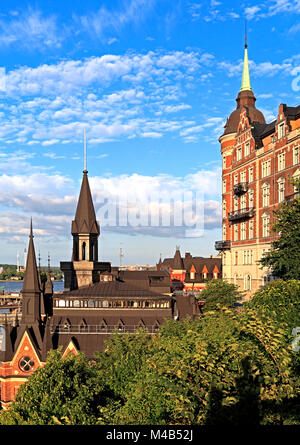 Stoccolma / Svezia - 2013/08/01: città vecchia Sodermalm Foto Stock