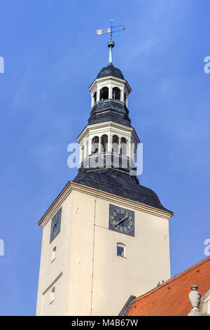 Torre dell'orologio del municipio della città Gardelegen, Germania Foto Stock