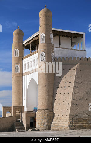 Arca gate fortezza a Bukhara, Uzbekistan Foto Stock