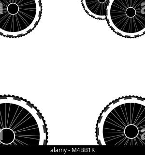 Le ruote di bicicletta pattern isolati su sfondo bianco Foto Stock