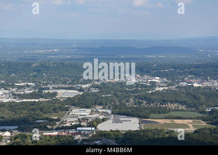 Vista di Chattanooga nel Tennessee, dal pendio Railway Foto Stock